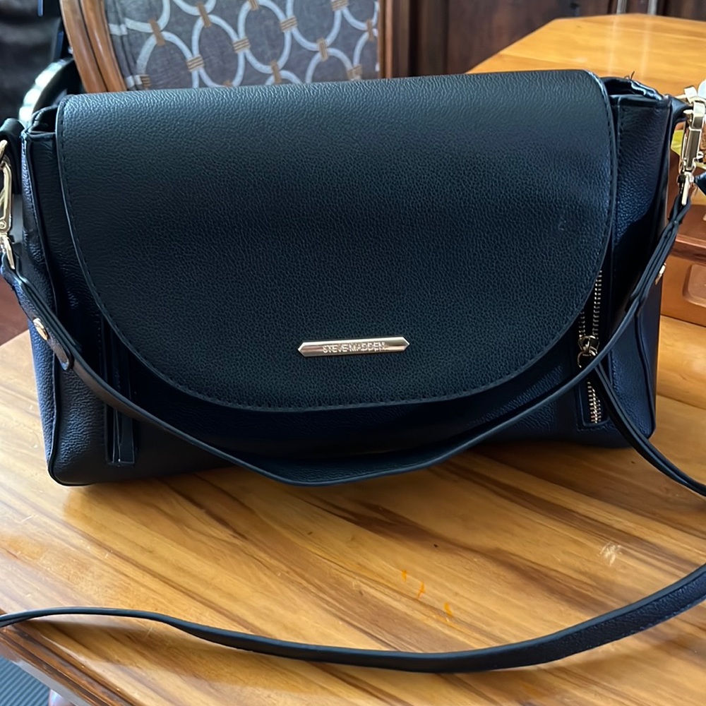 Black Leather Steve Madden Purse